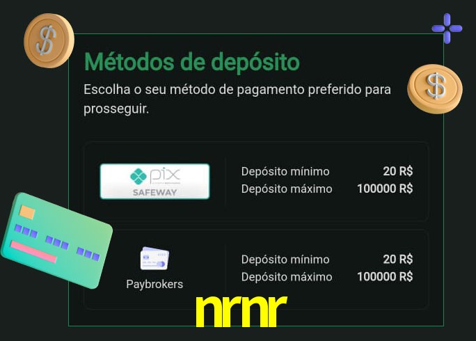 O cassino nrnr oferece uma grande variedade de métodos de pagamento